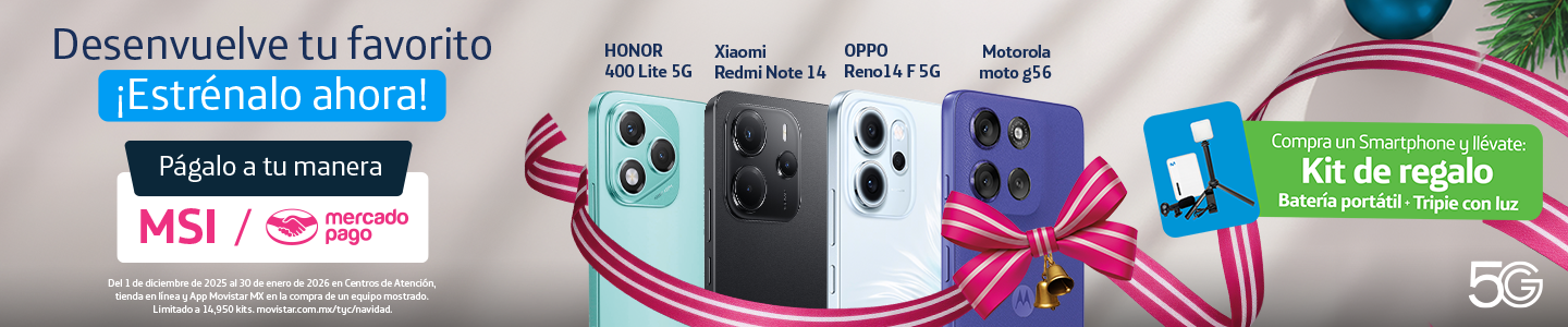 Estrena tu nuevo smartphone 5G esta temporada. Elige entre HONOR, Xiaomi, OPPO o Motorola con MSI y llévate un kit de regalo