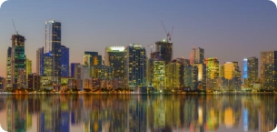 Playas de Miami, Florida. Disfruta de datos ilimitados en tu viaje a Estados Unidos con una eSIM internacional