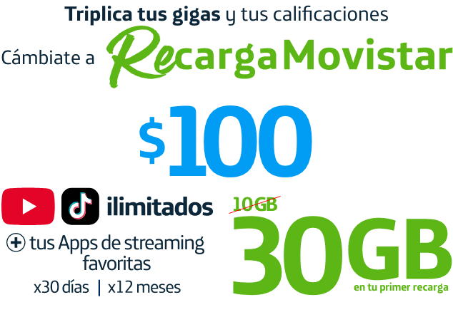 Promoción especial en recargas de $100: llévate 30 GB en total para navegar en la red 5G, más Perplexity Pro