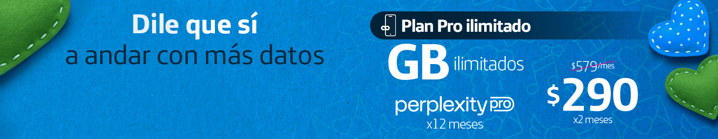 Contrata el Plan Pro Ilimitado de Movistar con datos ilimitados y Perplexity Pro por 12 meses. Aprovecha el precio de $290 al mes