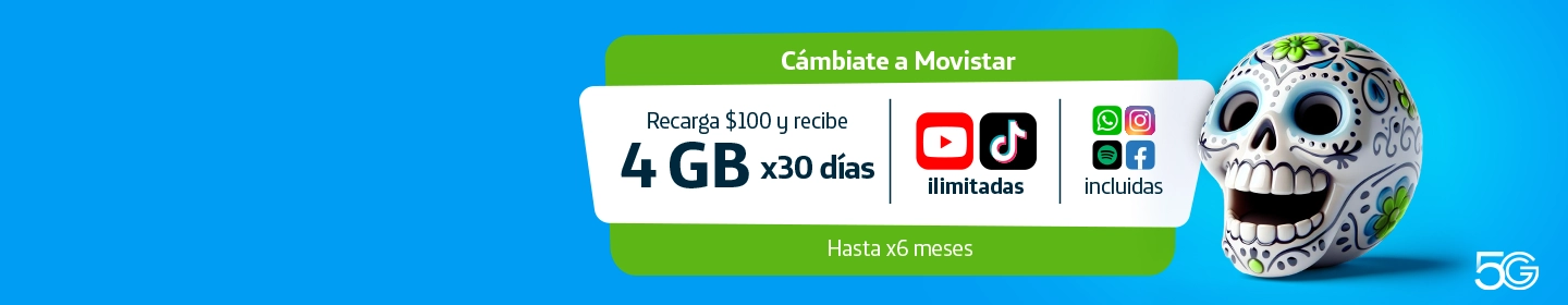 Recarga de $100 por 30 días con 4GB para navegar, RRSS, más Apps y red 5G. Chico con su perro