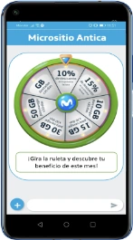 Paso 5: Juega a la ruleta Smartphone mostrando el juego de la ruleta de beneficios de Club 10