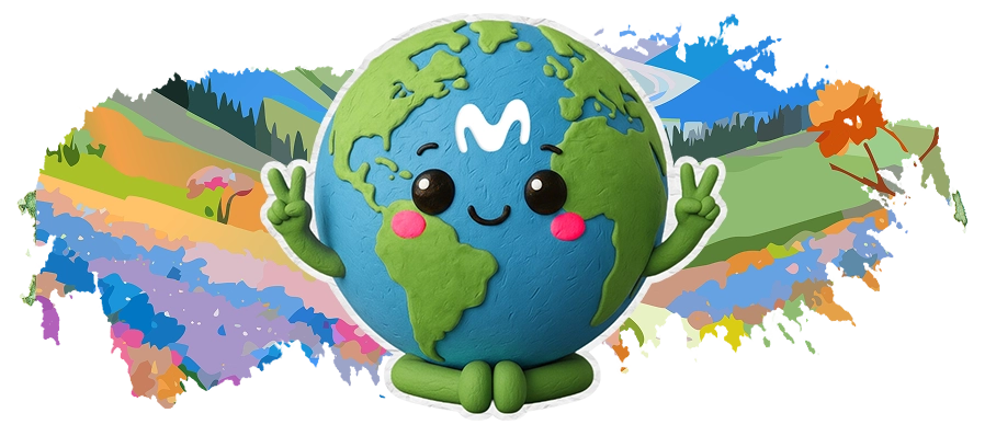 Tierra Planeta Movistar Imagen de la Tierra en Planeta Movistar, promoviendo reciclaje y cuidado ambiental con acciones responsables