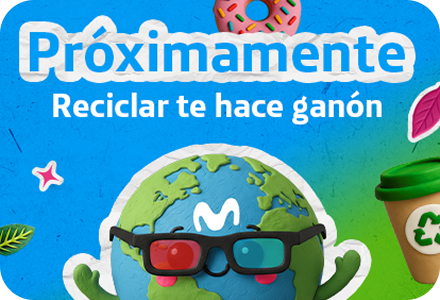 Próximamente móvil Planeta Banner móvil próximamente de Planeta Movistar México, invitando a participar en iniciativas verdes